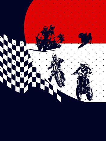 540980-抽象赛车元素人物头像车运动男装图案