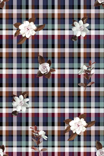 541071-抽象格子花卉男装图案