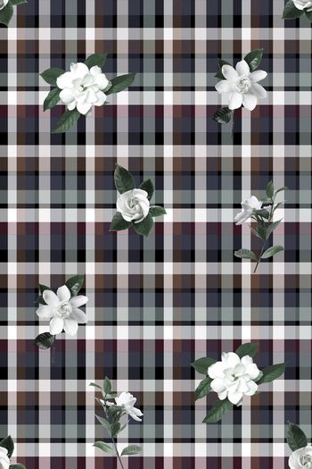 541072-抽象格子花卉男装图案