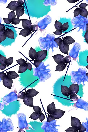 541080-写意手绘水彩斑点玫瑰花女装华亿平台