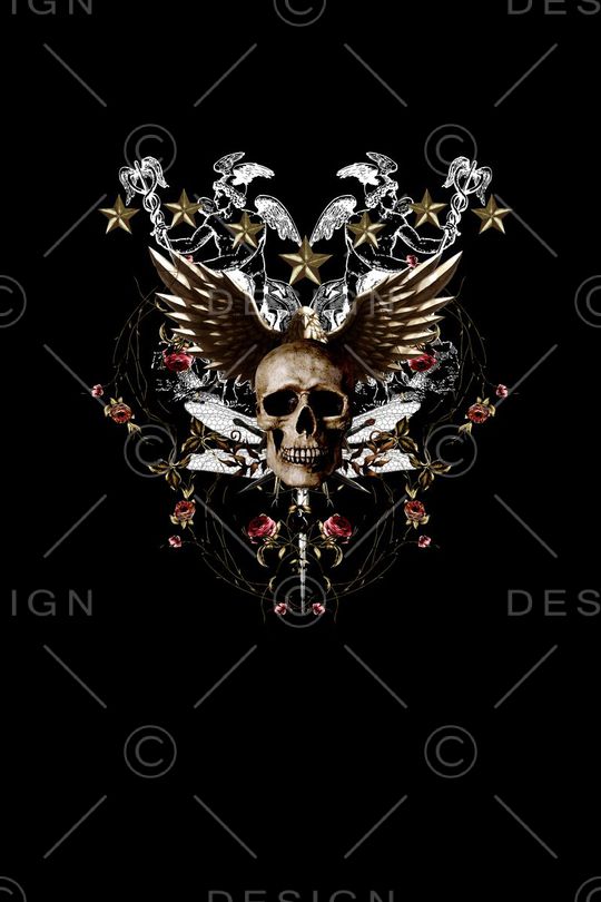 骷髅头印花华亿平台图片