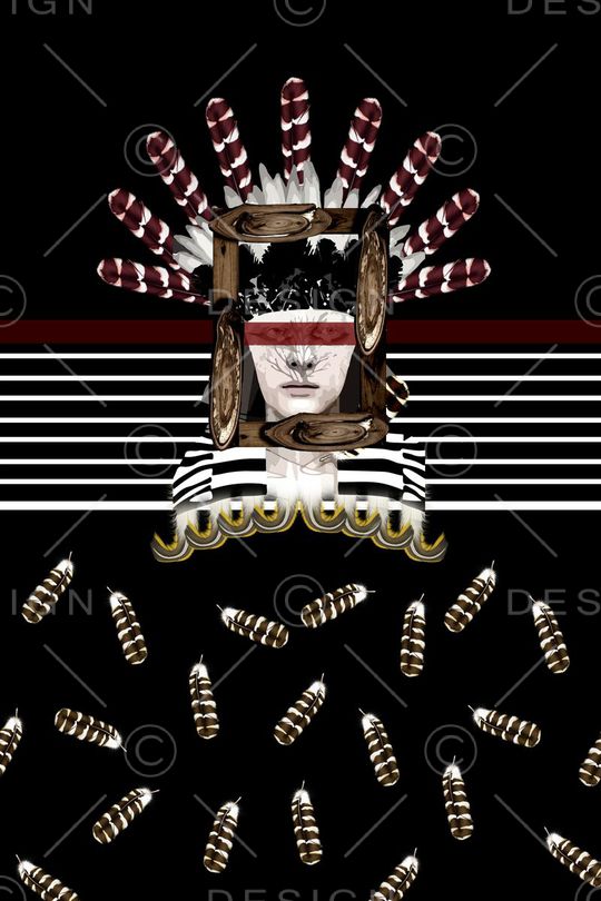 黑白条印花华亿平台图片