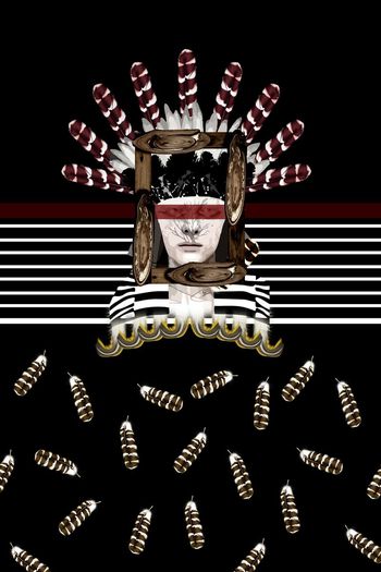 541125-人物羽毛黑白条