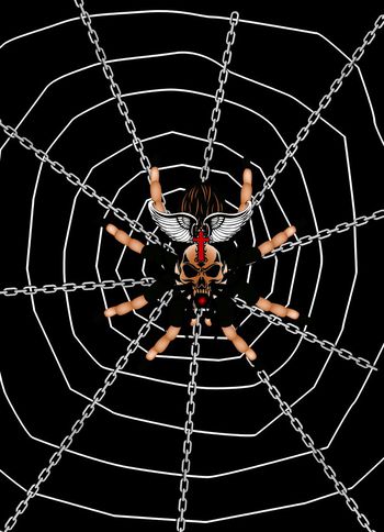 541183-抽象大蜘蛛侠网纹理男装图案