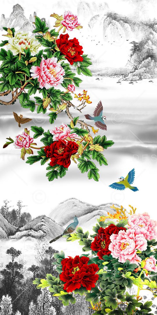 浪漫花卉印花华亿平台图片