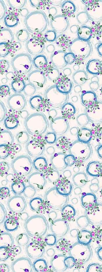 花卉 水墨 圆圈印花华亿平台图片