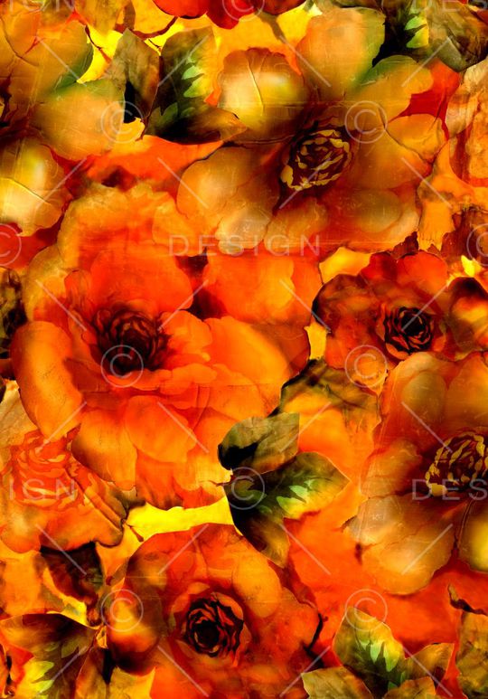 大气花卉印花华亿平台图片