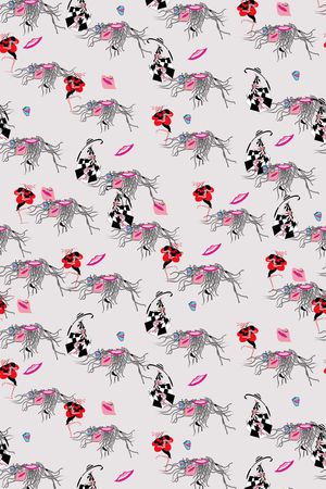 抽象 线条 人物印花华亿平台图片