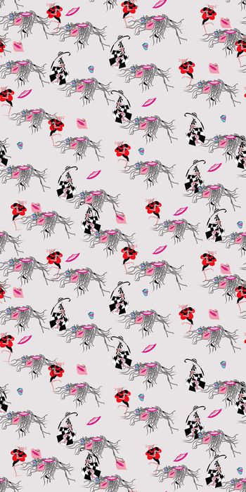 抽象 线条 人物印花华亿平台图片