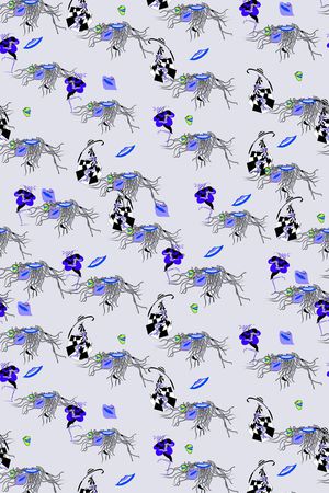 抽象 线条 人物印花华亿平台图片