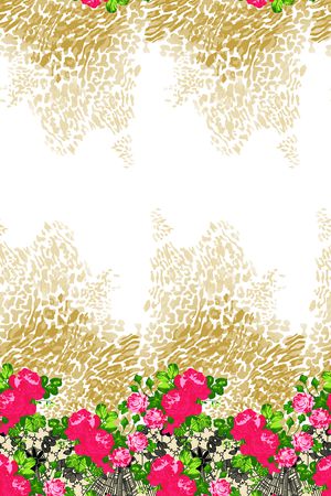 豹纹花卉印花华亿平台图片