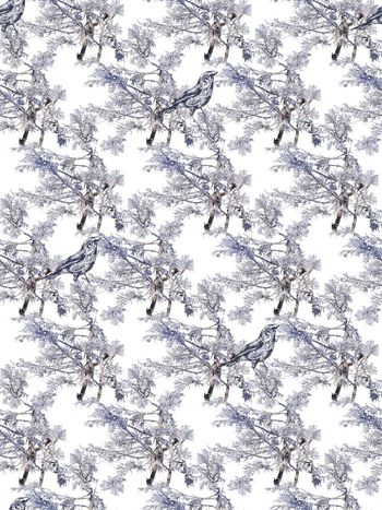 541356-抽象树枝纹理鸟儿男装图案