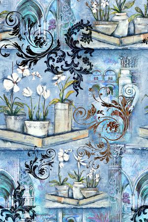 复古印花华亿平台图片