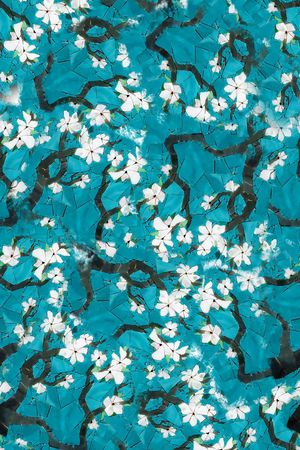 马赛克碎片印花华亿平台图片