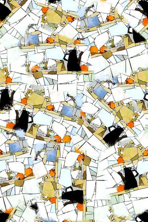 马赛克肌理印花华亿平台图片