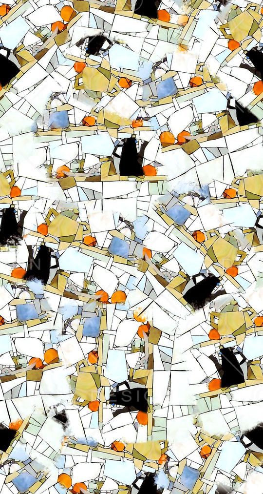 马赛克肌理印花华亿平台图片