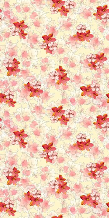 花卉  线条 云纹印花华亿平台图片