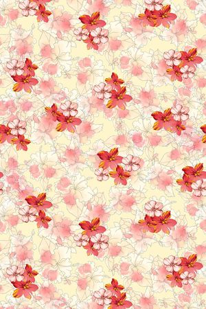 花卉  线条 云纹印花华亿平台图片