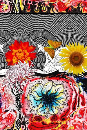 抽象花印花华亿平台图片