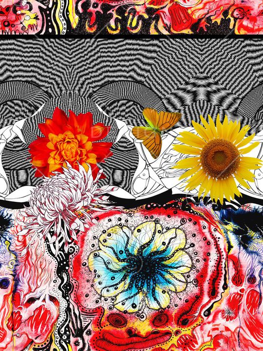 抽象花印花华亿平台图片