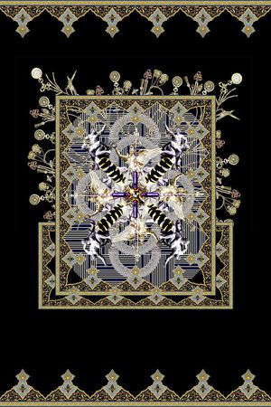 宫廷花纹印花华亿平台图片