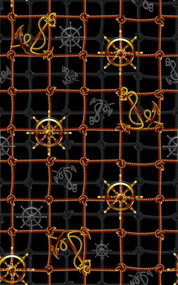 541982-手绘时尚几何绳索格子航海系列