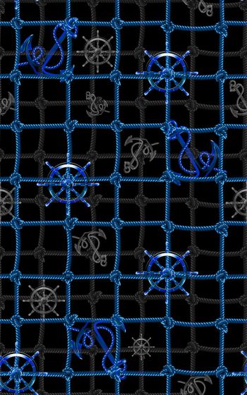 541983-手绘时尚几何绳索格子航海系列