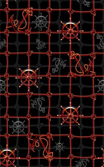 541984-手绘时尚几何绳索格子航海系列