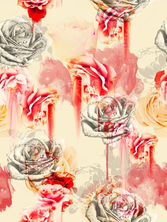 抽象花卉印花华亿平台图片