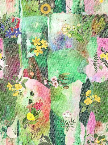 542018-抽象笔刷 晕彩 花卉 牛仔纹理 服