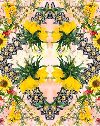 542209-几何四方对称田园风手绘花卉蝴蝶定位