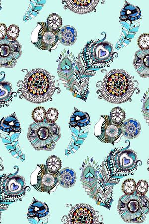 民族花卉印花华亿平台图片