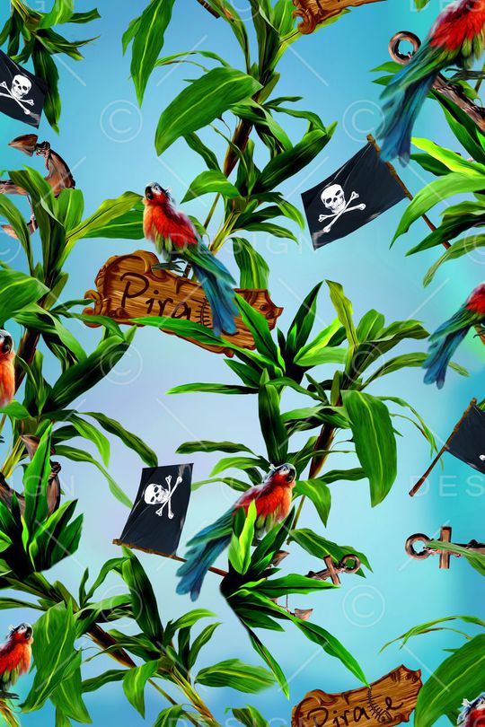 热带风情印花华亿平台图片