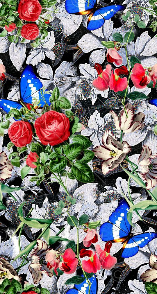 手绘花卉印花华亿平台图片