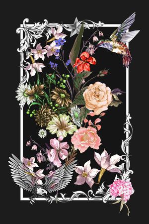 飞鸟印花华亿平台图片