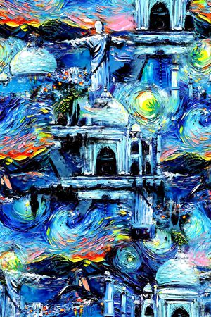 风景景观印花华亿平台图片