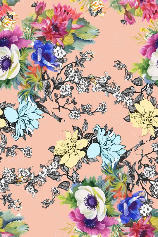 花卉印花华亿平台图片