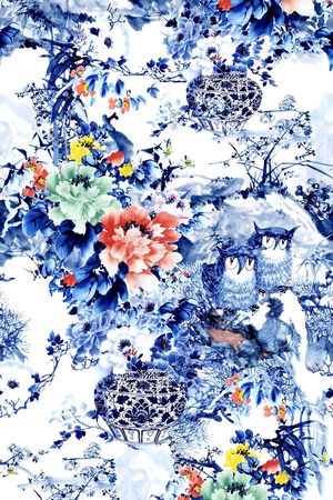 中国风印花华亿平台图片