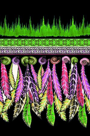 优雅 时尚 羽毛 彩螺印花华亿平台图片