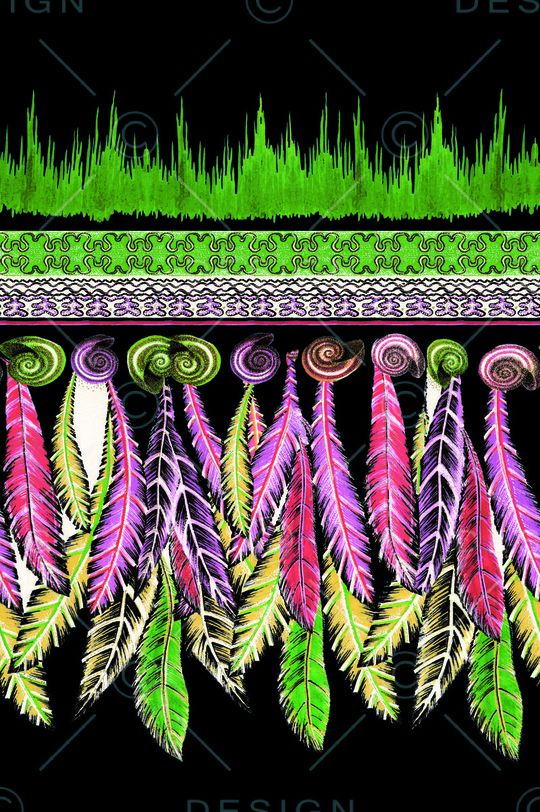 优雅 时尚 羽毛 彩螺印花华亿平台图片