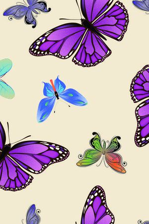 蝴蝶 花蝶 彩蝶印花华亿平台图片