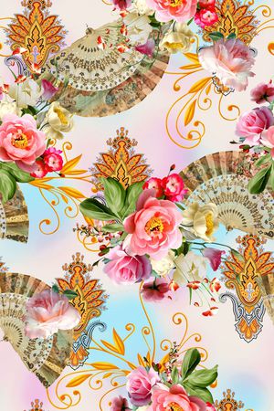 花卉印花华亿平台图片