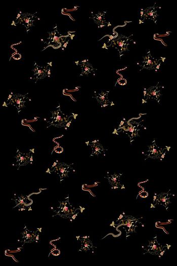 542562-动物蛇插花印花