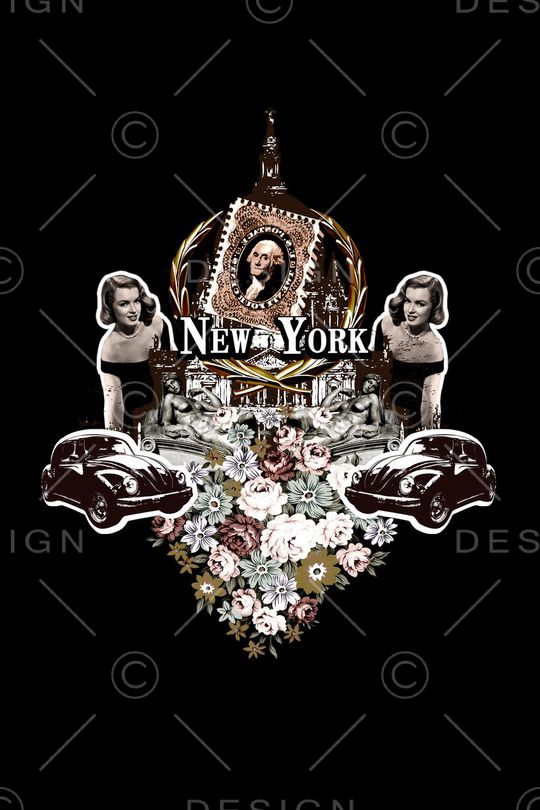 复古人物印花华亿平台图片