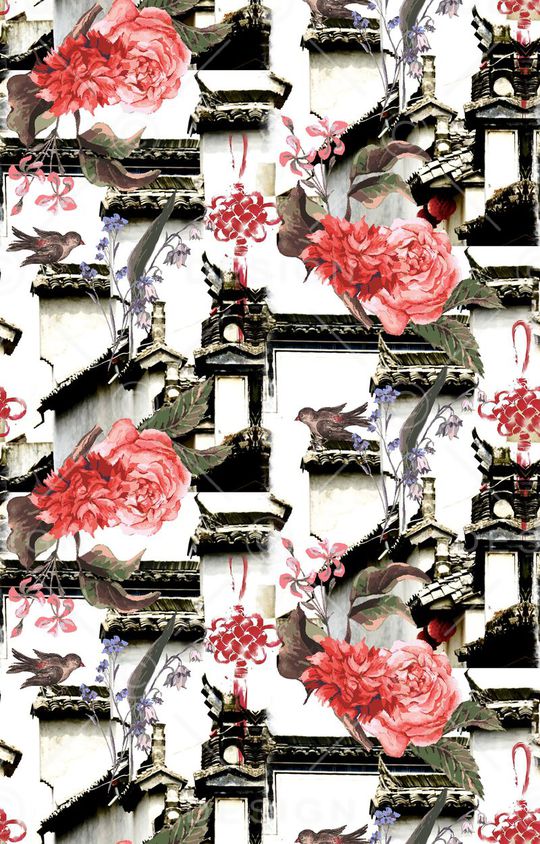 中国风印花华亿平台图片