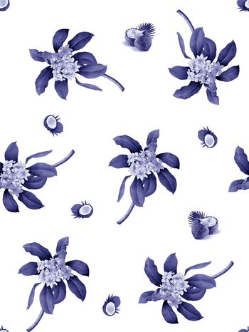 543151-抽象椰子树花果男装衬衫图案