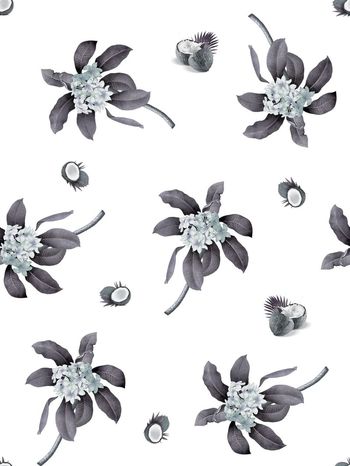 543152-抽象椰子树花果男装衬衫图案