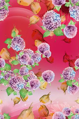 花卉风景印花华亿平台图片