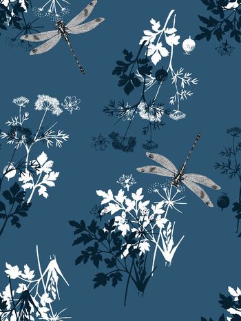 543171-时尚小树枝旺蜻蜓男装衬衫图案