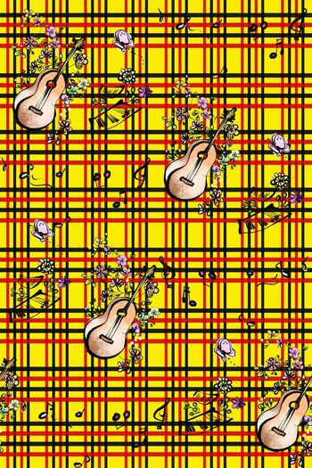 543265-流行时尚 潮流 卡通 格子 花卉吉